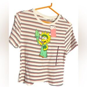 Striped Kids T-Shirt with Cartoon Print of Maggie on the Simpson’s TV Show